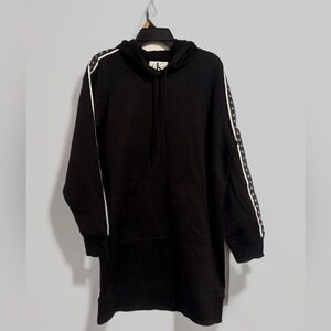 Calvin Klein - Sweatshirt Dress  Long Sleeve W/hood - Black - Large